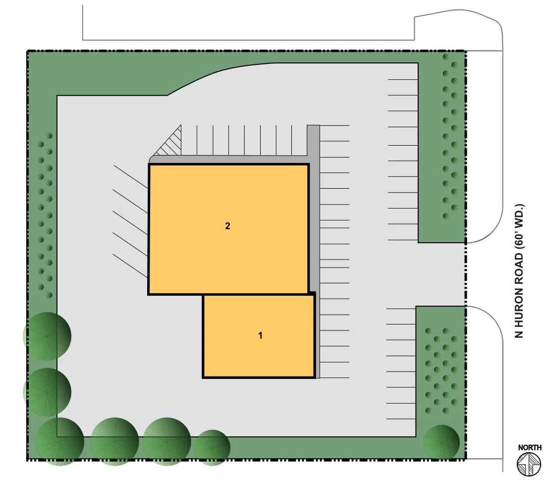 3851-3853 N Huron Rd — site plan