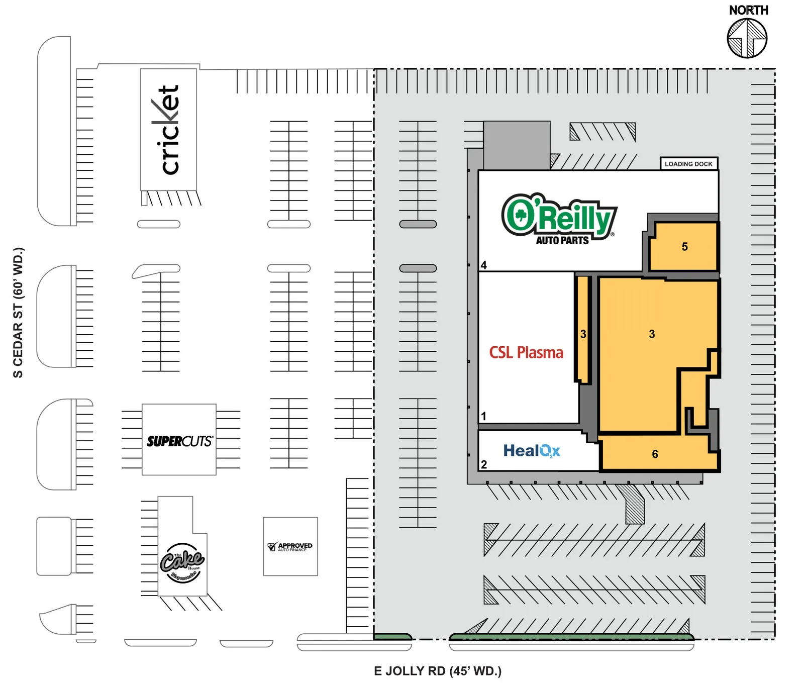 Jolly Cedar Plaza site plan