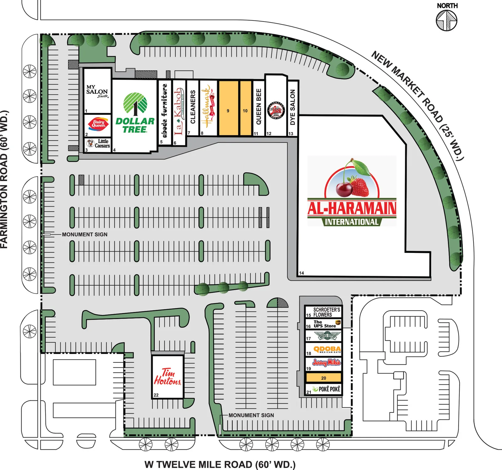 Kendallwood Shopping Center site plan