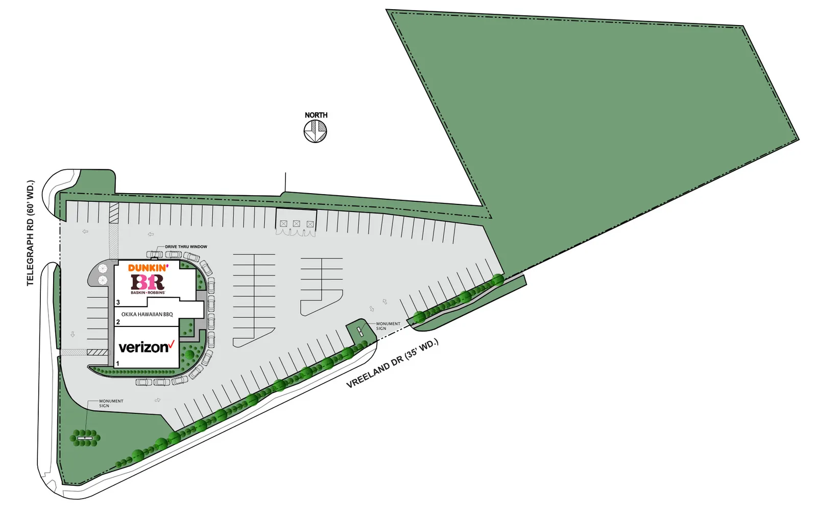 Telegraph & Vreeland Plaza site plan